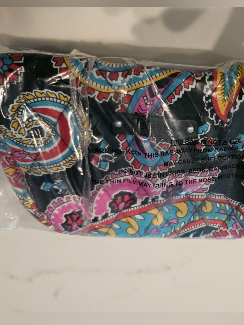 Women’s Paisley Print Cosmetic Bag - Black & Multicolor